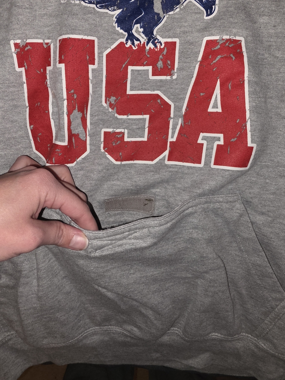 Gray USA Graphic Hoodie Sweatshirt